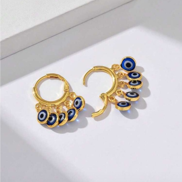 Anthropologie Jewelry - Evil Eye Hoop Earrings #2216